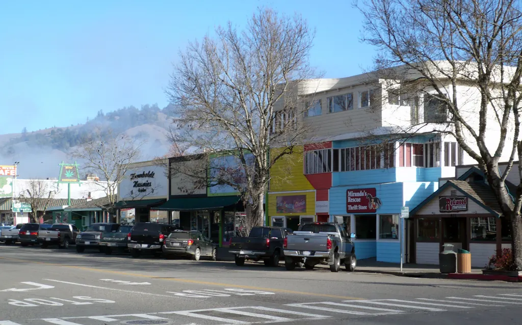 Garberville – Garberville, California: Garberville CA Storefronts and Skyline