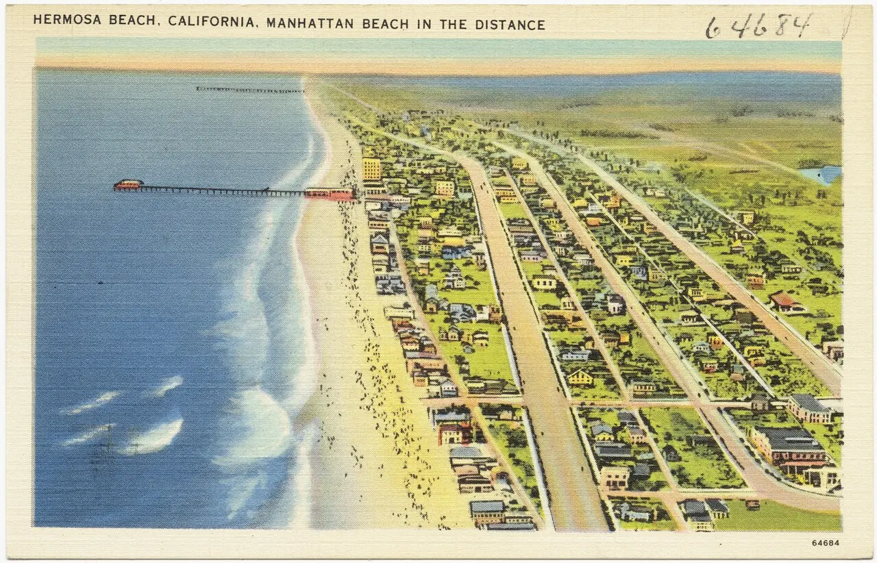 Hermosa Beach – Hermosa Beach, California: Hermosa Beach, California, Manhattan Beach in the distance