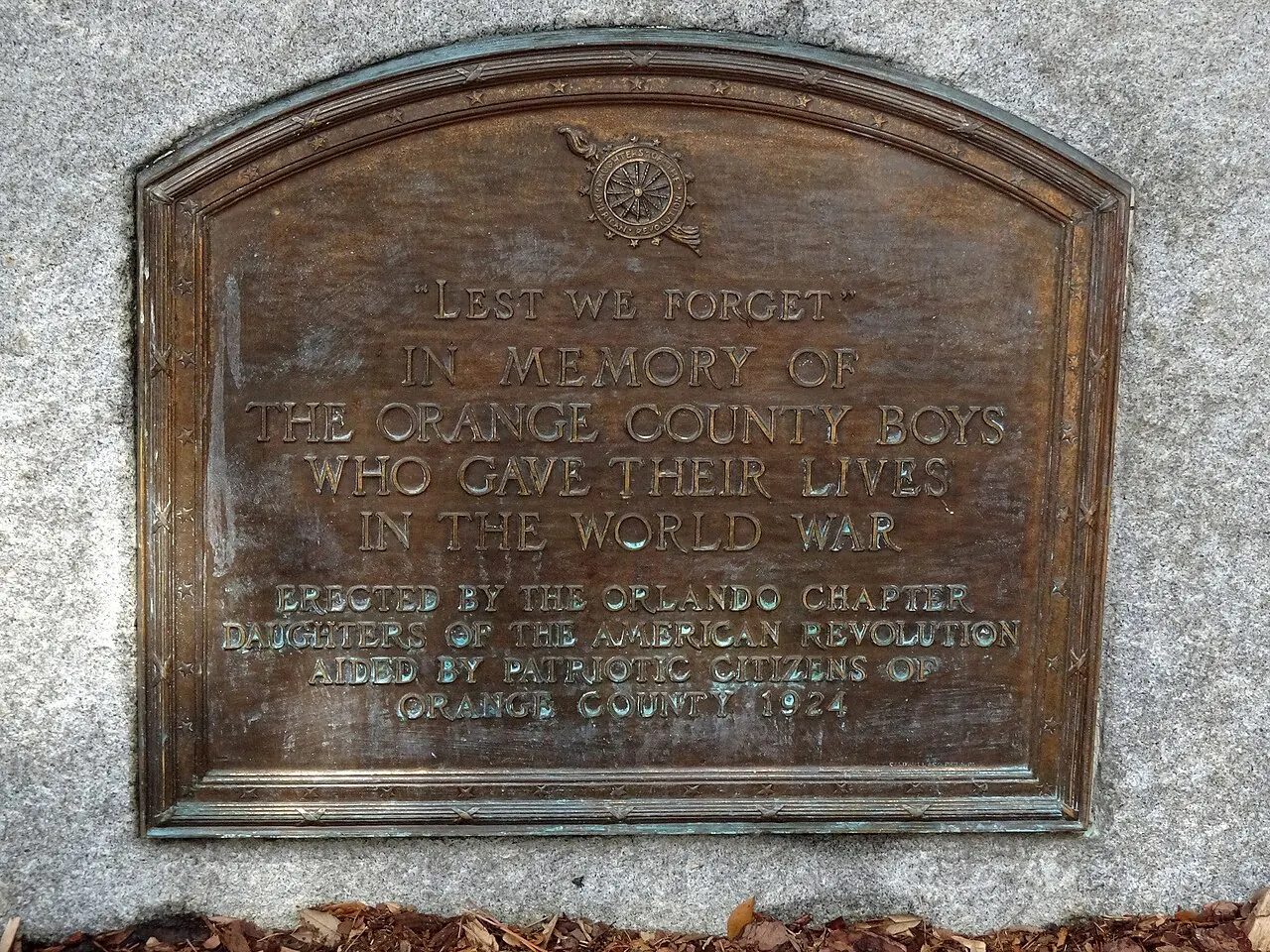 Orange Park – Orange Park, Florida: The Orange County Boys plaque - Lake Eola Park Downtown Orlando Florida