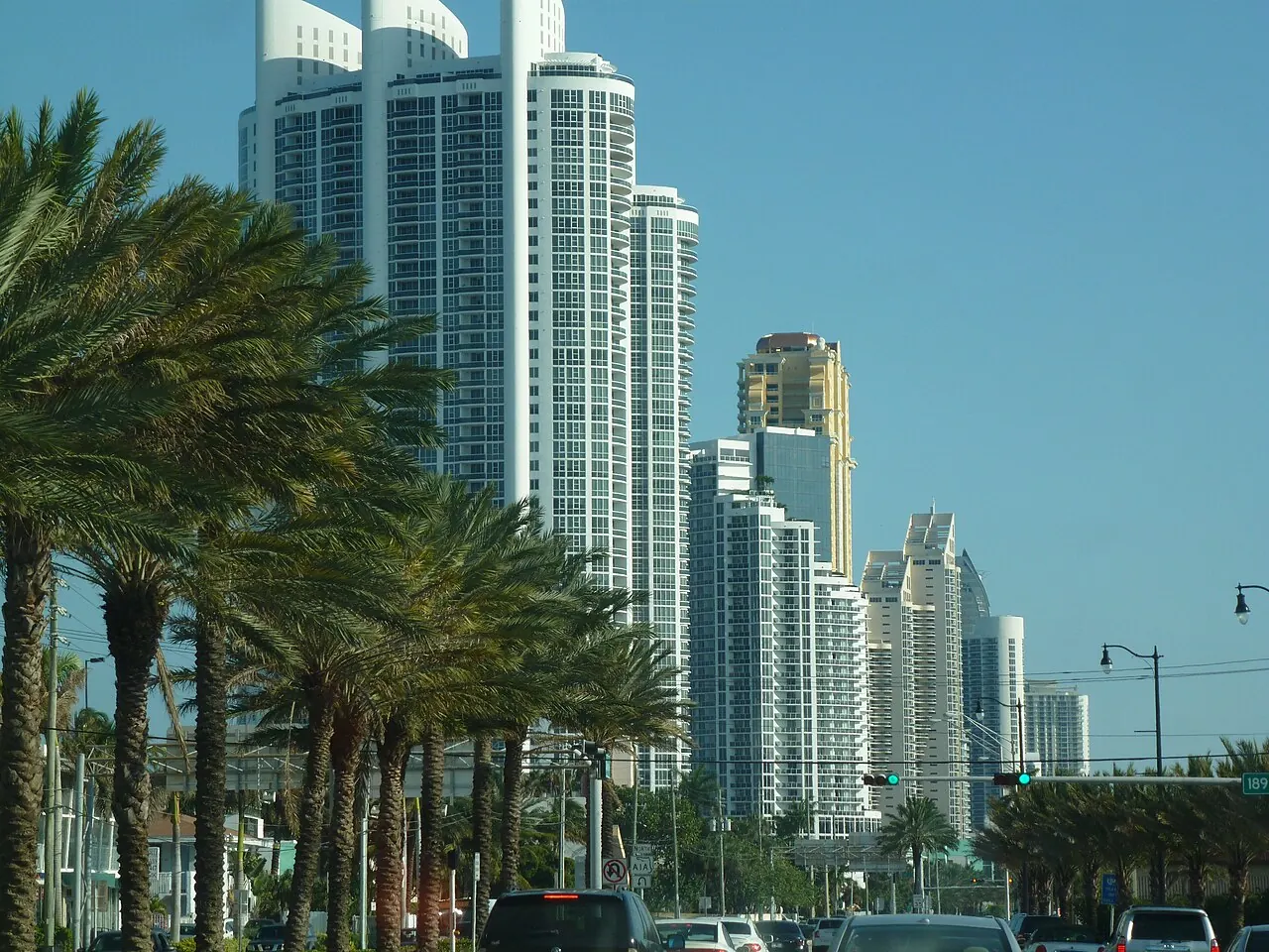 Sunny Isles Beach – Sunny Isles Beach, Florida: Sunny Isles Beach skyline from north on Collins Ave