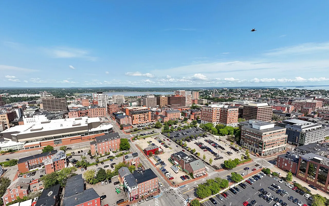 Portland – Portland, Maine: Portland, Maine skyline aerial view