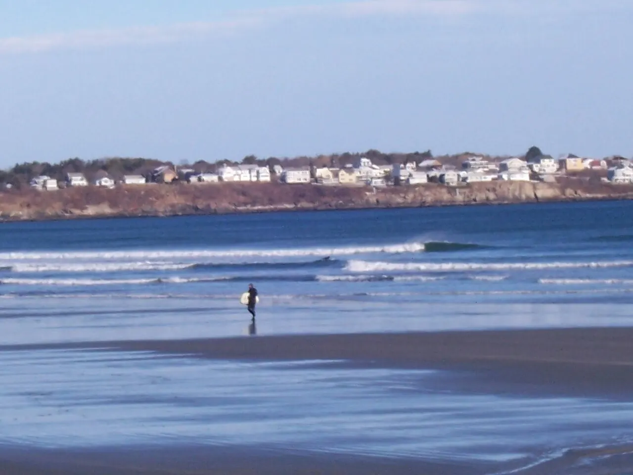 York – York, Maine: Surfer Cape Neddick York Maine view from Long Sands Beach