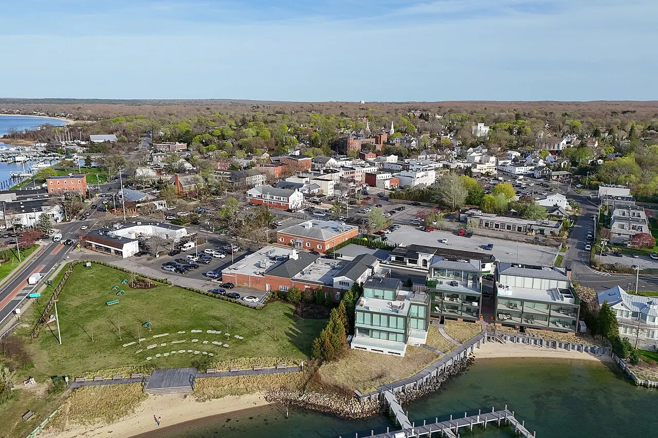 Sag Harbor – Sag Harbor, New York: Sag Harbor village aerial view skyline