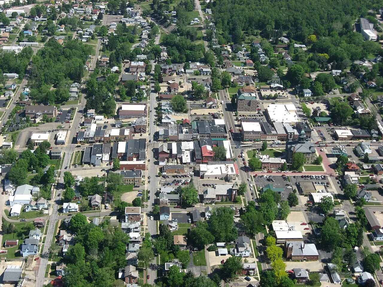 Millersburg – Millersburg, Ohio: Downtown Millersburg, Ohio, from the air
