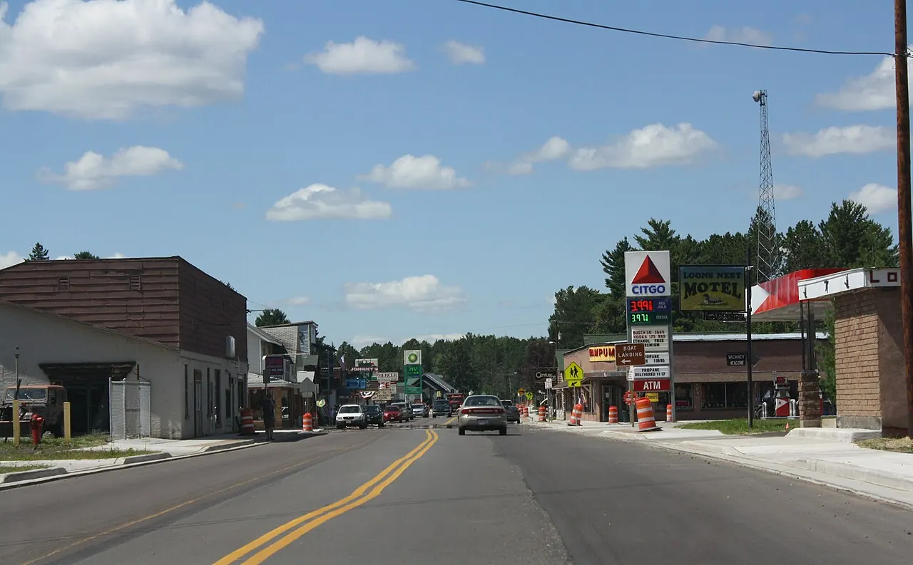 Mercer – Mercer, Wisconsin: Mercer Wisconsin Downtown Looking Northwest US51